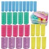 MOODKEY 30PCS Plastic Hair Rollers Set Heatless Roller Hair Curlers Snap on Rollers Self Grip Rollers Hairdressing Curlers Tools for DIY Hairdressing Hair Salon (5 Size)