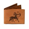 VietsWay Men's Sagittarius Handmade Natural Genuine Leather Trifold Wallet MHLT_05