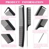 8 Pieces Rat Tail Combs for Women Fine Tooth Comb Parting Carbon Fiber Teasing Styling Combs and Cutting Comb Fiber Pintail Hairdressing Comb for Braids Salon Home Supplies, Black and Pink