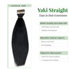 Light Yaki Hair Extensions Tape in Human Hair 18 Inch Natural Black Tape ins Human Hair Extensions Black Women Yaki Straight Invisible Skin Weft Real Hair Tape in Extensions 50grams 20pcs