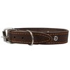 Genuine Leather Studded Dog Collar, Brown, 1" Wide. Fits 13"-17.5" Neck Size