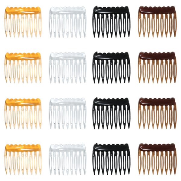 Honbay 24PCS 9 Teeth Plastic Hair Combs Hair Side Combs Hair Clip Combs Twist Combs Wedding Bridal Veil Combs Wig Combs Headpieces Accessories Combs Updo Bun Chignon Hair Styling Accessories
