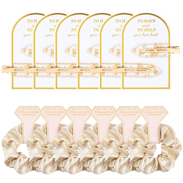 12 PCS Bridesmaid Proposal Gifts Bridesmaid Hair Clips Bridesmaid Scrunchies Bridal Shower Gifts Silk Satin Soft Hair Accessories Bridesmaid Wedding Favor Women Girls