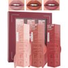 Matte Liquid Lipstick Kit-3Pcs High Pigmented Lip Tint Stain,Super Matte Velvet Tinted Lip Gloss,Up to 16H Wear Lipgloss,Long Lasting Waterproof Non-Stick Cup Lipstain, Makeup Gift for Women-Set A