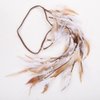 Jumwrit Bohemian Feather Headband Indian Gypsy Headpiece with White and Brown Feather Tassel Adjustable Braided Rope Beaded Hairband Hippie Accessories for Women and Girls