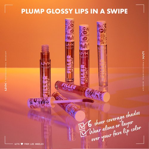 NYX PROFESSIONAL MAKEUP Filler Instinct Plumping Lip Polish, Lip Plumper Gloss - New Money (Copper Gold)