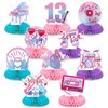 Konsait 10 PCS Music Themed Party Decorations Girls Singer Honeycomb Centerpieces Birthday Centerpieces for Tables Kids' Party Centerpieces Birthday Table Decoration for Party Decor Supplies