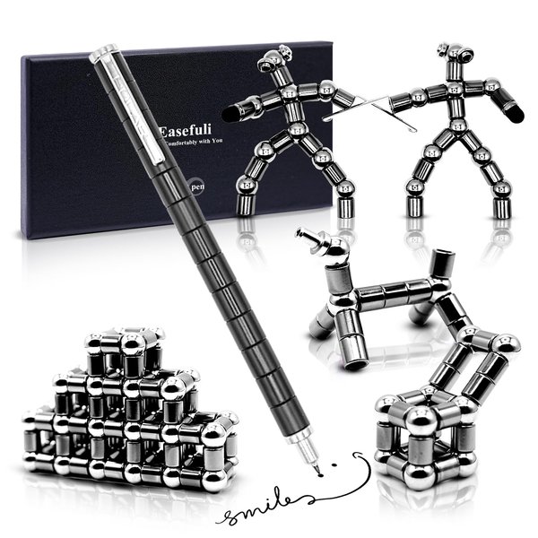 Easefuli Fidget Pen Upgrade Magnetic Pen, Gifts for Men Him Stocking Stuffers for Teens Adults Men Teen Boys Girls Gift Ideas Fidget Magnets Toy Boy Girl Kids Christmas Toys Black