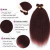 Auburn Bundles Human Hair Color 33 Bundles Human Hair Reddish Brown Yaki Straight Bundles Copper Red Human Hair Bundles Double Weft Silky and Soft for Black Women 18 18 18 Inch