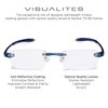 Visualites 1 Navy Blue 1.50 Power Lightweight Rimless Reading Glasses For Men and Women