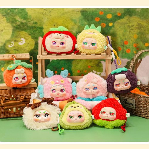 CALEMBOU Plush Doll Blind Box Figures, KIMMON Fruits Series Plush Mystery Box Toys, Cute Anime Plushies Small Coin Purse Soft Stuffed Toys Birthday Gift for Girls