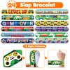 Cherisnowy 48 PCS Game Party Favors 24PCS Tattoos Sticker 24PCS Slap Bracelets Wristbands Perfect for Themed Birthday Baby Showers or Classroom Rewards Ideal Decor and Gifts for Girls and Boys