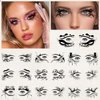 10 Pcs Halloween Temporary Tattoos Eye Shadow Face Temporary Tattoos Stickers Cat Bat Spider Web Gothic Fake Tattoos Eyeliner for Women Girl Man Halloween Eye Makeup Decals Party Essential Supplies
