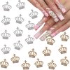 Crown Nail Charms 22Pcs Gold Silver Nail Charms Alloy Hollow Out Crown Nail Rhinestones Exquisite Luxury Nail Design Nail Gems Crystal Diamonds Crown Nail Jewels for Nail Art Supplies DIY Decoration