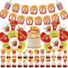 French Fries Birthday Party Supplies French Fries Party Decorations Include HAPPY BIRTHDAY Banner Balloons Cake Topper Cupcake Toppers Fast Food Birthday Party Decorations