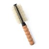 Nylon Boar Bristle Hair Brush, Round Brush for Blow Drying, Small 2" Barrel Blowout Brush, Anti Static Hairbrush, Cork Comfort Grip Handle, Detangling Plastic/Natural Bristle Hair Styling Tool