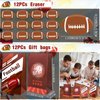 Aoocoeo 208Pcs Football Party Favors Football Theme Toy Whistle Eraser Bead Bracelet Sticker for Football Birthday Party Supplies Classroom Rewards