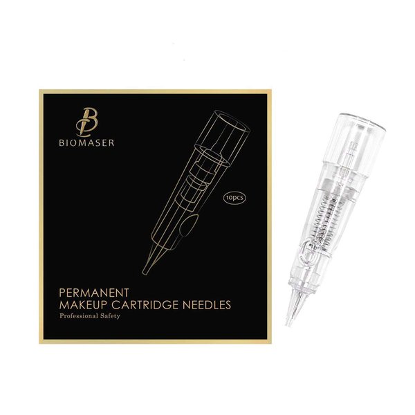 Cartridge Needles – BIOMASER 10PCS Sterilized Permanent Makeup Cartridge Needles Tattoo Needle Fits for Permanent Makeup Machine Pen T100 P1 X1 for Eyebrow Eyeliner Lip (1R-0.3MM)