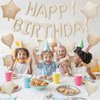 Happy Birthday Balloon Banner Cream, 16 Inch Beige Mylar Foil Letter Balloons, Boho Neutral Birthday Decorations with 10 Pcs Ivory Caramel Brown Foil Balloon, Inflatable Party Supplies for Women Girl