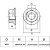 8 M10 x 1.25mm Pitch Metric fine Pitch 304 Stainless Steel Hexagonal Flange Nuts