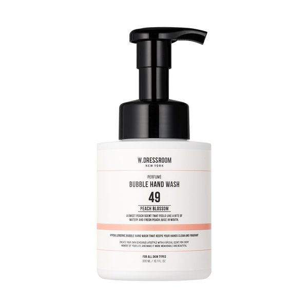 W.Dressroom Bubble Hand Wash Moisturizing & Refreshing (No.49 Peach Blossom, 10.1 Fl oz)