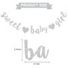 BEISHIDA Silver Sweet Baby Girl Glitter Banner,NO DIY, Pre-Strung Baby Shower Gender Party Banner for Girl, Girl Baby Shower Decoration,Girl Baby Shower Sign,First Birthday Party Supplies
