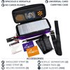 Quiver Time Purple Bolt Card Carrying Case - Playing Card Case Holder for Trading Cards, MTG Card Storage Bag Deck Box Card Case (+Wrist & Shoulder Strap, Dividers + 100 Apollo Card Sleeves)