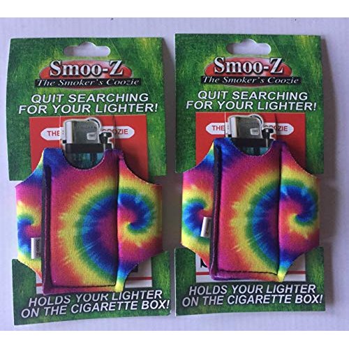 2 Smoo-Z Smoker's Coozie Cigarette Case & Lighter Holder(TIE DYE)