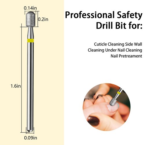 C12rtive Nail Drill Bit,Cylinder Diamond Carbide Cuticle Remover Bit,3/32" Shank,Professional Diamond Carbide Nail Drill Bit for Acrylic Gel Nails,Home Salon & DIY(Exrta Fine)