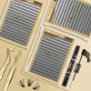 QUEWEL Lash Clusters 320Pcs Cluster Lashes 40D D Curl Lash Clusters Mix9-16mm Individual Eyelashes Clusters Wispy DIY Eyelash Extension Thin Band Soft to Use at Home (40D D Mix9-16)