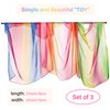 Geyoga 27 Inch Square Play Silk Scarf Juggling Scarves 3 Pcs Play Scarves for Toddlers Rainbow Sweet Fabric Dance Scarves for Kids Pretend Creative Play, Dress Up and Childhood Fun
