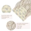 REECHO Hair Extensions, 4PCS Clip in Hair Extensions HE001 Natural Soft Synthetic Hairpieces for Women, Platium Blonde