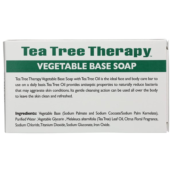 Tea Tree Therapy, Soap Bar, Vegetable Base, 3.9 oz (4-Pack)