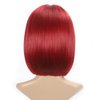 GUOJIAN 12 Inch Short Bob Wigs with Bangs Straight Bob Wigs for Women Synthetic Bob Wigs Natural Looking for Daily Party Cosplay (12inch, red)