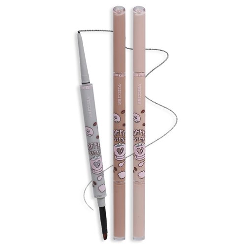 VEECCI Waterproof Eyeliner Pencil - Highly Pigmented, Smudge-Resistant, and Ultra-Fine Tip for Precise Eye Makeup - Built-in Brush for Easy Application - Ideal for Eyelid(01 Black)