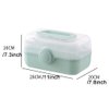 YXQ First Aid Box, Plastic Removable 3-Tier Fold Tray Pill Case Portable Handled Medicine Storage Organizer Box Empty Tackle Bin for Home/School/Office,Green