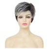 Siudus Short Grey Wig for Women Pixie Cut Wigs Layered Synthetic Hair Wig Daily Costume Wigs(Grey Black)
