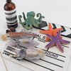 Fantarea Ocean Sea Marine Animal Figures Model Playsets 6 PCS Octopus Squid StarfishFigurine Party Favors Supplies Cake Toppers Decoration Gifts Collection Toys for Kid Boys Girls