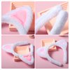 Mabor Cat Ears Headbands, Plush Cute Cat Ears Headband Washing Face Headbands, Cat Ear Headband, Cat Ears Hair Headbands, Makeup Headbands Soft Cute for Makeup, Shower, Teen Girls & Women (White)