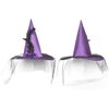 JUSTOTRY Magic Master Purple Witch Hat for Halloween Party Hats for Women & Girls Women's Witch Hats with Roses & Feathers(Purple)