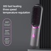 Mindrain Mini Cordless Hair Straightener Brush, Portable Straightening Brush, Only 230g, Lightweight to Carry Out, 5200mAh, USB Rechargeable, Anti-Scald, Gifts for Women, lovers or friends. (Black)