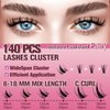 uCoolMe Fairy Lash Clusters 8-18mm False Eyelashes Clusters - WideSpan Eyelash Clusters Wet-Look Manga DIY Lash Extensions - Individual Fake Eyelashes Clusters Lash Clusters with Invisible Lash Band