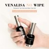 VENALISA 2 Pcs No Wipe Tempered Gel Top Coat and Base Coat Set Gel Nail Polish, Soak Off UV LED Nail Gel Polish Nail Art Starter Manicure Salon DIY at Home