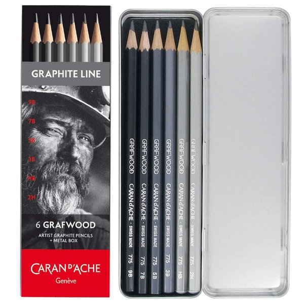 CREATIVE ART MATERIALS Grafwood 6 Piece Metal Box Set (775.306)