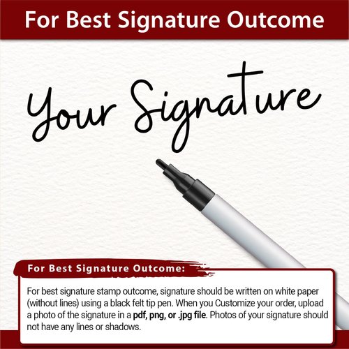 Signature Stamp with Custom Text & Name Below