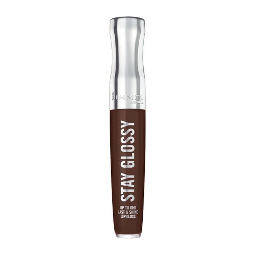Rimmel London Stay Glossy, 435 Cocoa Kiss, Lip Gloss, Non-Sticky, Cruelty-Free, Color and Shine, Up To 6-Hour Wear, Precise Applicator, 0.18oz