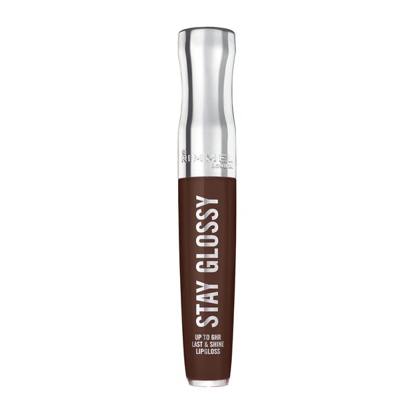 Rimmel London Stay Glossy, 435 Cocoa Kiss, Lip Gloss, Non-Sticky, Cruelty-Free, Color and Shine, Up To 6-Hour Wear, Precise Applicator, 0.18oz