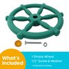 Jungle Gym Kingdom Playground Accessories - Pirate Ship Wheel for Kids Outdoor Playhouse, Treehouse, Backyard Playset Or Swingset - Wooden Attachments Parts (Green)
