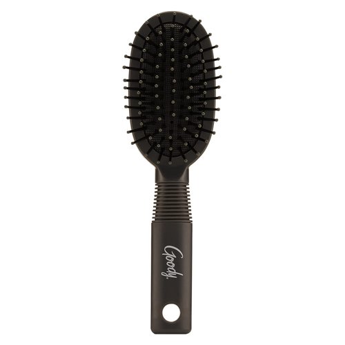 Goody Mini Cushion Hair Brush - Oval Travel Hairbrush for All Hair Types, Tangles Knots With Ease Without Tears or Breakage - Pain-Free Hair Accessories for Women, Men, Boys, and Girls