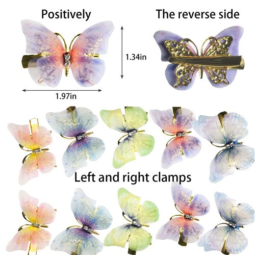 Butterfly Hair Clips,Hair Accessories,Butterfly Clips,Cute Hair Clips,Girl Hair Accessories,Hair Clips for Girls,Butterfly Clips for Hair,Multi-color Hair Clips (Little Butterfly 10pcs-B)